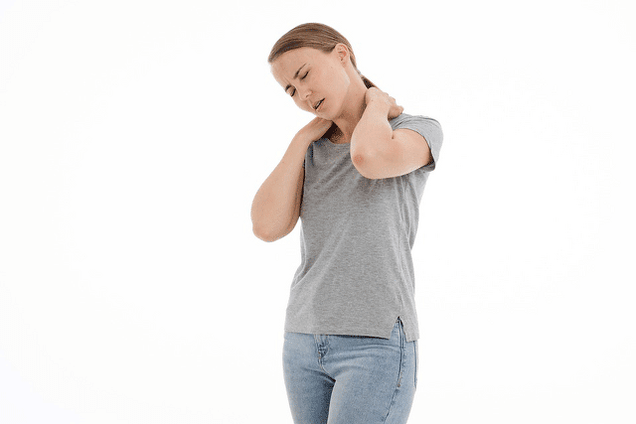 Neck pain in a woman - symptoms of osteochondrosis